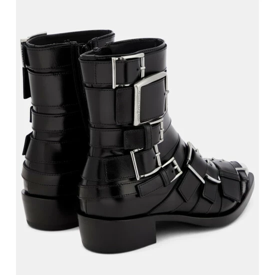 Alexander McQueen Punk Buckle Leather Boots 2 Alexander McQueen Punk Buckle Leather Boots - Image 2