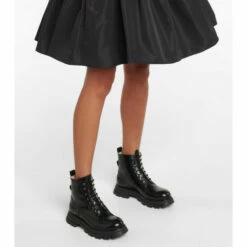 Alexander McQueen Wander Shearling-trimmed Leather Combat Boots -Alexander McQueen Sales Store unnamed file 1040