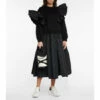 Alexander McQueen Pleated Polyfaille Midi Skirt
