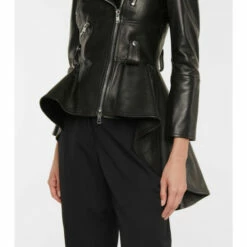Alexander McQueen Peplum Leather Biker Jacket -Alexander McQueen Sales Store unnamed file 1186