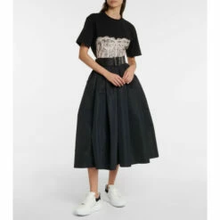 Alexander McQueen Lace-overlay Cotton Jersey T-shirt