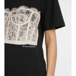Alexander McQueen Lace-overlay Cotton Jersey T-shirt -Alexander McQueen Sales Store unnamed file 1199