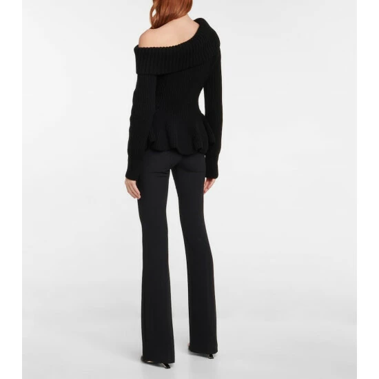 Alexander McQueen One-shoulder Wool And Cashmere Sweater 2 Alexander McQueen One-shoulder Wool And Cashmere Sweater - Image 2