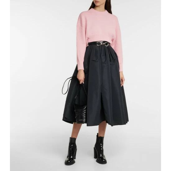 Alexander McQueen Cropped Wool Sweater 1 Alexander McQueen Cropped Wool Sweater