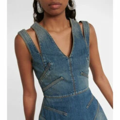 Alexander McQueen Cutout Denim Minidress -Alexander McQueen Sales Store unnamed file 123