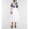 Alexander McQueen High-rise Cotton Poplin Midi Skirt