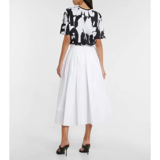 Alexander McQueen High-rise Cotton Poplin Midi Skirt 2 Alexander McQueen High-rise Cotton Poplin Midi Skirt - Image 2