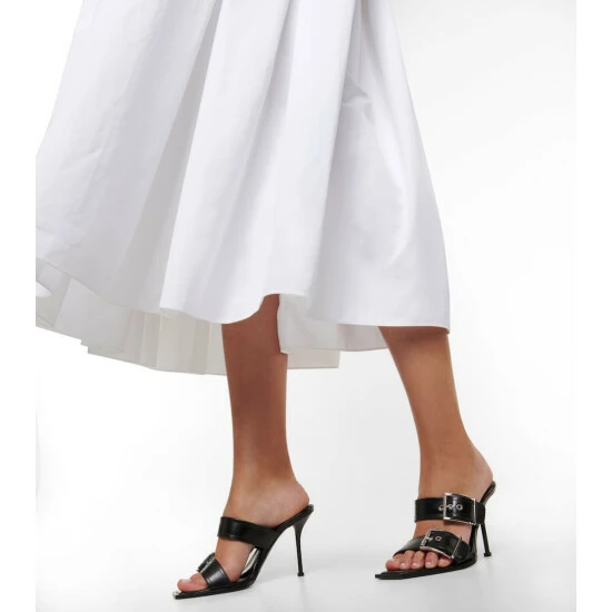 Alexander McQueen High-rise Cotton Poplin Midi Skirt 4 Alexander McQueen High-rise Cotton Poplin Midi Skirt - Image 4