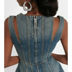 Alexander McQueen Cutout Denim Minidress -Alexander McQueen Sales Store unnamed file 125