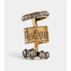 Alexander McQueen Triple Hoop Embellished Single Ear Cuff -Alexander McQueen Sales Store unnamed file 1267