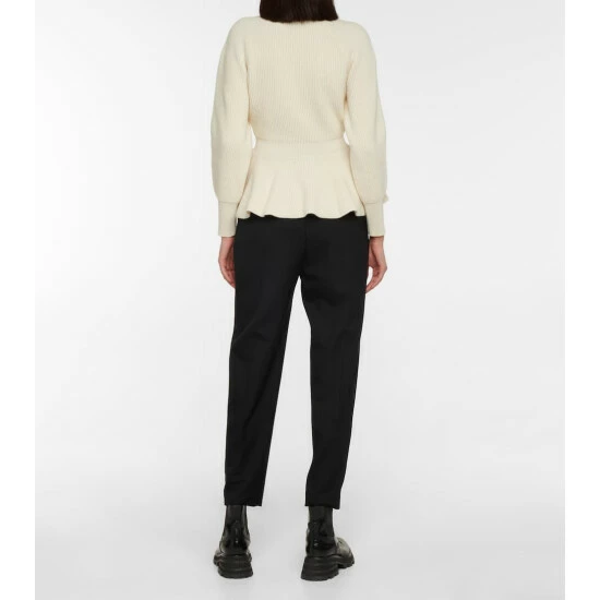 Alexander McQueen Ribbed-knit Wool Peplum Sweater 2 Alexander McQueen Ribbed-knit Wool Peplum Sweater - Image 2