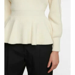 Alexander McQueen Ribbed-knit Wool Peplum Sweater 7 Alexander McQueen Ribbed-knit Wool Peplum Sweater -Alexander McQueen Sales Store unnamed file 1282