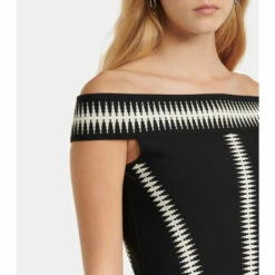 Alexander McQueen Jacquard Off-shoulder Midi Dress 5 Alexander McQueen Jacquard Off-shoulder Midi Dress -Alexander McQueen Sales Store unnamed file 1290