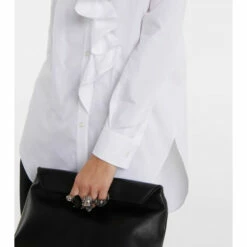 Alexander McQueen Ruffled Cotton Poplin Shirt -Alexander McQueen Sales Store unnamed file 1294