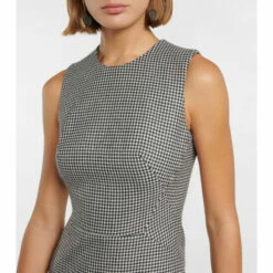 Alexander McQueen Houndstooth Wool Midi Dress -Alexander McQueen Sales Store unnamed file 1307