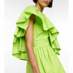 Alexander McQueen Ruffled Cotton Poplin Midi Dress -Alexander McQueen Sales Store unnamed file 1316