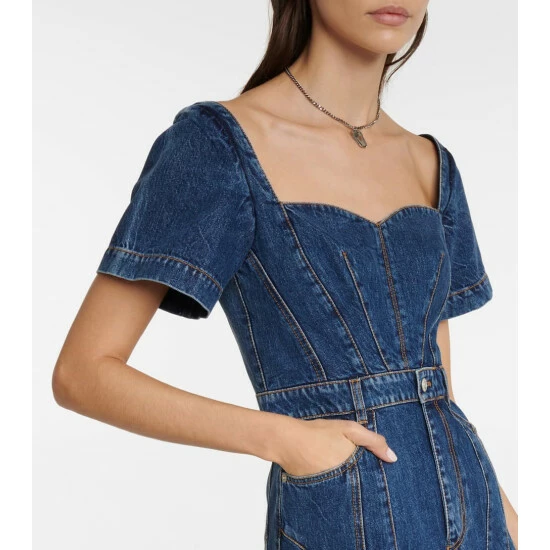 Alexander McQueen Flared Denim Minidress 3 Alexander McQueen Flared Denim Minidress - Image 3