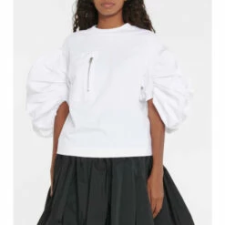 Alexander McQueen Puff Sleeve Cotton T-shirt -Alexander McQueen Sales Store unnamed file 1339