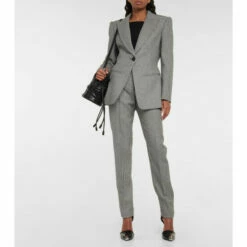 Alexander McQueen Houndstooth Wool Blazer