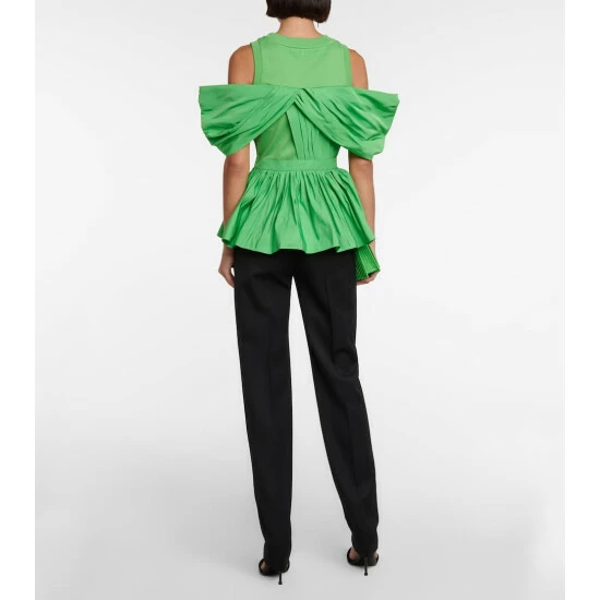 Alexander McQueen Pleated Peplum Faille Top 2 Alexander McQueen Pleated Peplum Faille Top - Image 2