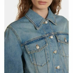 Alexander McQueen Puff-sleeve Cropped Denim Jacket -Alexander McQueen Sales Store unnamed file 1377