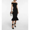 Alexander McQueen Off-shoulder Ribbed Midi Dress