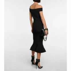 Alexander McQueen Off-shoulder Ribbed Midi Dress -Alexander McQueen Sales Store unnamed file 1383