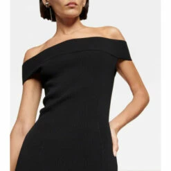 Alexander McQueen Off-shoulder Ribbed Midi Dress -Alexander McQueen Sales Store unnamed file 1384