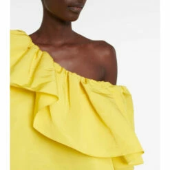 Alexander McQueen One-shoulder Faille Crop Top -Alexander McQueen Sales Store unnamed file 1392