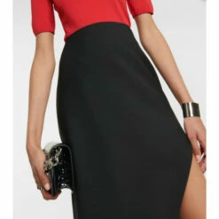 Alexander McQueen Wool And Mohair Midi Skirt -Alexander McQueen Sales Store unnamed file 1396