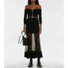 Alexander McQueen Mesh-paneled Ribbed-knit Midi Skirt