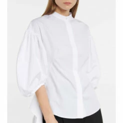 Alexander McQueen Puff-sleeved Cotton Shirt -Alexander McQueen Sales Store unnamed file 1417