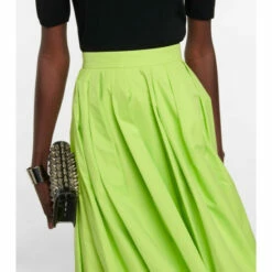 Alexander McQueen Cotton Poplin Midi Skirt -Alexander McQueen Sales Store unnamed file 1425