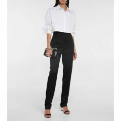 Alexander McQueen High-rise Tapered Wool Hopsack Pants