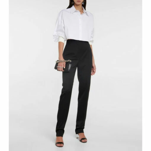 Alexander McQueen High-rise Tapered Wool Hopsack Pants 1 Alexander McQueen High-rise Tapered Wool Hopsack Pants -Alexander McQueen Sales Store unnamed file 1429