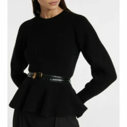 Alexander McQueen Ribbed-knit Peplum Wool Sweater 7 Alexander McQueen Ribbed-knit Peplum Wool Sweater -Alexander McQueen Sales Store unnamed file 1435