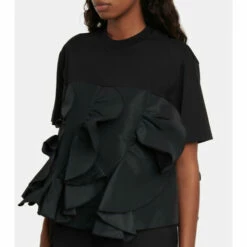 Alexander McQueen Ruffled Cotton T-shirt -Alexander McQueen Sales Store unnamed file 1438