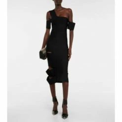 Alexander McQueen Asymmetric Cutout Midi Dress