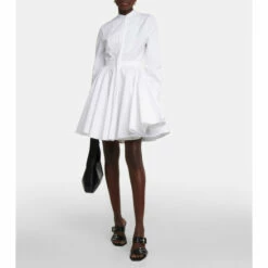 Alexander McQueen Cotton Long-sleeve Minidress -Alexander McQueen Sales Store unnamed file 145