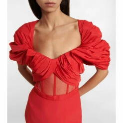 Alexander McQueen Off-shoulder Pleated Polyfaille Gown -Alexander McQueen Sales Store unnamed file 1475