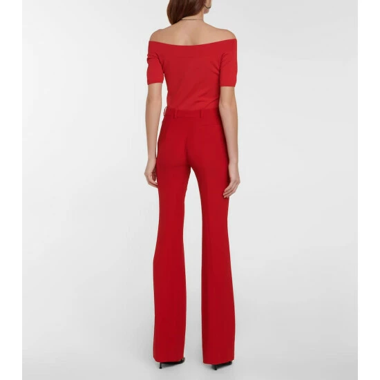 Alexander McQueen Mid-rise Flared Crêpe Pants 2 Alexander McQueen Mid-rise Flared Crêpe Pants - Image 2