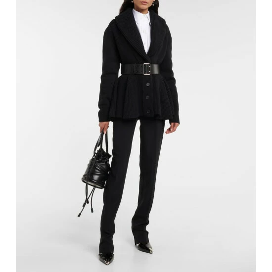 Alexander McQueen Peplum Wool Cardigan 1 Alexander McQueen Peplum Wool Cardigan
