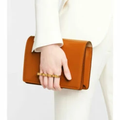 Alexander McQueen Four Ring Leather Shoulder Bag