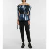 Alexander McQueen Off-shoulder Printed Peplum Top