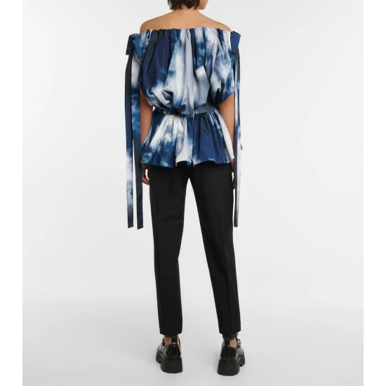 Alexander McQueen Off-shoulder Printed Peplum Top 2 Alexander McQueen Off-shoulder Printed Peplum Top - Image 2