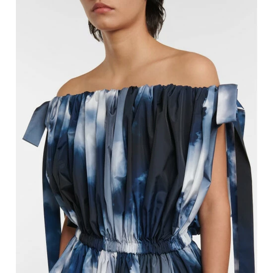 Alexander McQueen Off-shoulder Printed Peplum Top 3 Alexander McQueen Off-shoulder Printed Peplum Top - Image 3