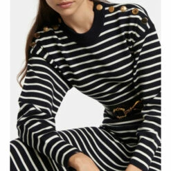 Alexander McQueen Striped Wool-blend Midi Dress -Alexander McQueen Sales Store unnamed file 1568