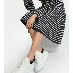 Alexander McQueen Striped Wool-blend Midi Dress -Alexander McQueen Sales Store unnamed file 1569