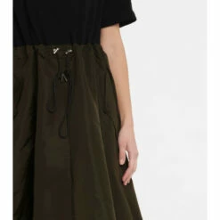 Alexander McQueen Cotton Jersey And Faille Midi Dress -Alexander McQueen Sales Store unnamed file 1572