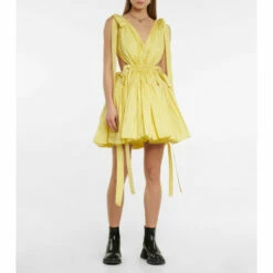 Alexander McQueen Pleated Polyfaille Minidress